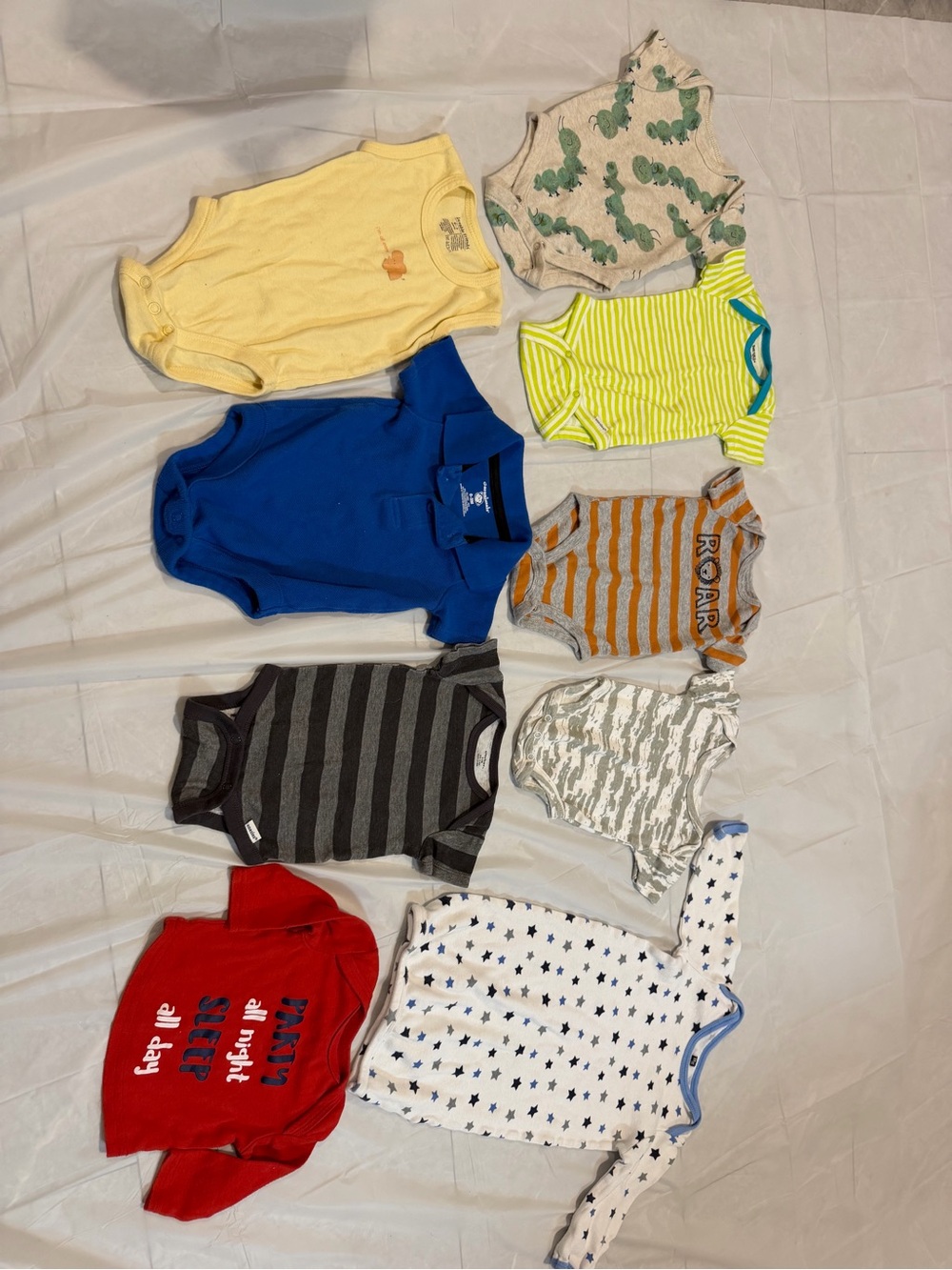 Assorted Kids One-Piece Bodysuit - Yellow, Blue, Red, Gray, Green, White